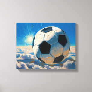 Fliegende Fußball-Ball-Kunst (Ölgemälde Nr. 5) Leinwanddruck