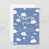 fliegende gefaltete Papierflugzeuge Geburtstag dan Dankeskarte (Vorne/Hinten)