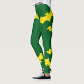 Fliegende gelbe Halloween-Fledermäuse Leggings (Links)