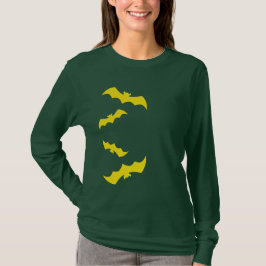 Fliegende gelbe Halloween-Fledermäuse T-Shirt