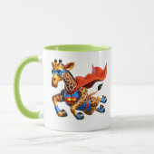 Fliegende Giraffe mit rotem Umhang. Tasse (Links)