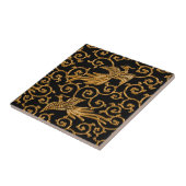 Fliegende goldene Vogelarabeske Fliese (Seite)