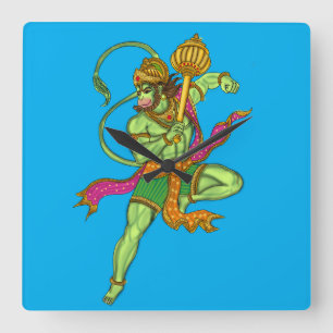 Fliegende Hanuman-Wanduhr Quadratische Wanduhr