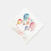 Fliegende Heißluftballons mit einem Girl-Papier-Sp Serviette (Ecke)