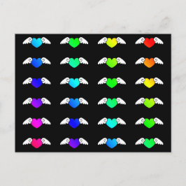 Fliegende Herzen Farbenfrohe Regenbogenfarben Lieb Postkarte