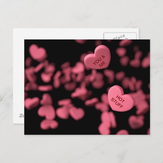 Fliegende Herzen Postkarte (Vorne/Hinten)