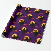 Fliegende Hexe bei Vollmond Geschenkpapier (Ungerollt)