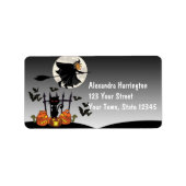 Fliegende Hexe Halloween Adressaufkleber (Vorne)