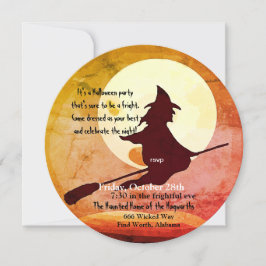 Fliegende Hexe Halloween Nr. 3 Einladung