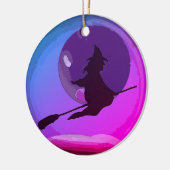 Fliegende Hexe in der lila Keramik Ornament (Links)