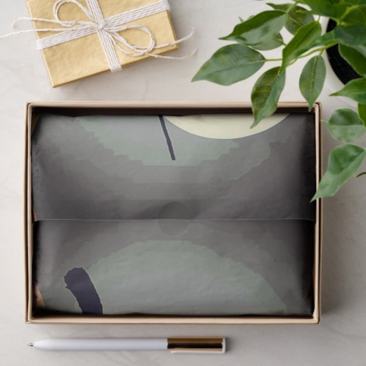 Fliegende Hexe mit Vollmond Seidenpapier (Geschenk)