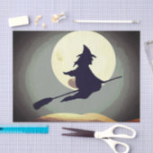 Fliegende Hexe mit Vollmond Seidenpapier (Handwerk)