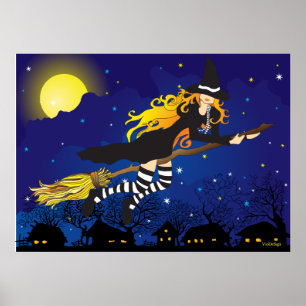 Fliegende Hexe Poster
