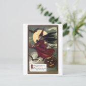 Fliegende Hexe Postkarte (Stehend Vorderseite)