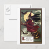 Fliegende Hexe Postkarte (Vorne/Hinten)
