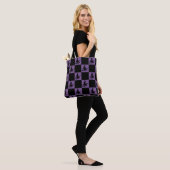 Fliegende Hexe Schwarz & Lila Kariert Tasche (Am Model)