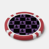 Fliegende Hexe Schwarz & Lila Karo Poker Chips (Einzeln)