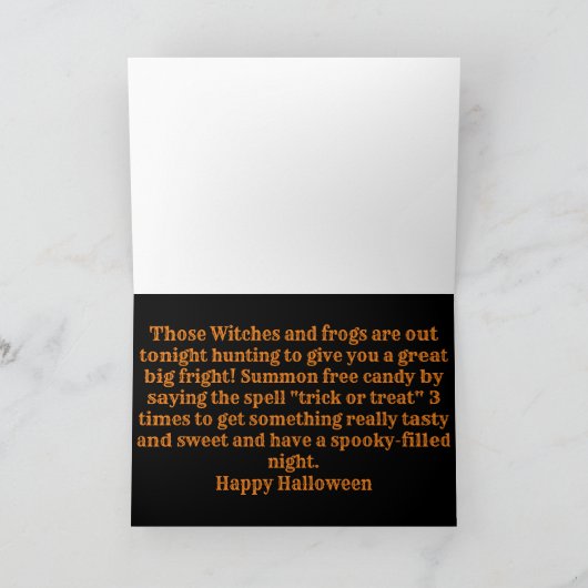 Fliegende Hexe und Castle Happy Halloween Card Karte (Innenseite)
