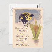 Fliegende Hexe Vollmondkornkernkerze Postkarte (Vorne/Hinten)