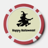 Fliegende Hexen Schwarz & Gelb Karierte Poker Chip (Rückseite)