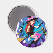 Fliegende Hexenmagnet Magnet (Vorderseite/Rückseite)