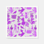 Fliegende Hexenmuster.Lila Serviette (Vorderseite)