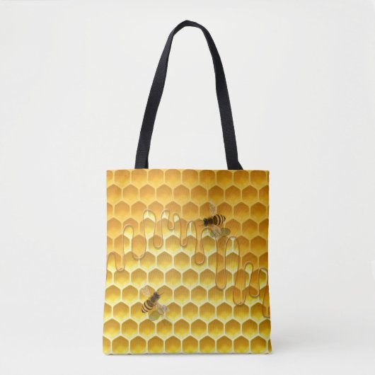 Fliegende Honigbienen auf Golden Honeycomb individ Tasche (Vorderseite)