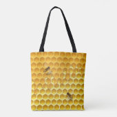 Fliegende Honigbienen auf Golden Honeycomb individ Tasche (Rückseite)