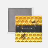 Fliegende Honigbienen über Gelbwabenkraut Magnet (Vorderseite/Rückseite)