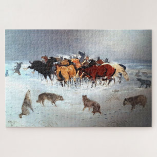 Fliegende Hufe Wolfsrudel greift Pferde an Puzzle