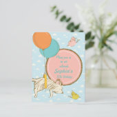 Fliegende Hunde und Vögel - Kinder Einladung zum G (Stehend Vorderseite)