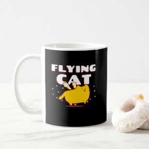 Fliegende Katze Cute Kawaii Geflügelte Katze Kaffeetasse