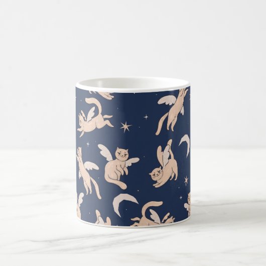 Fliegende Katze Galaxie  Kaffeetasse (Mittel)