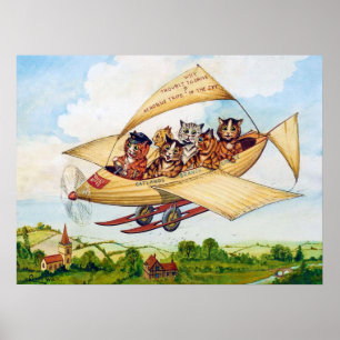 Fliegende Katzen, Louis Wain Poster
