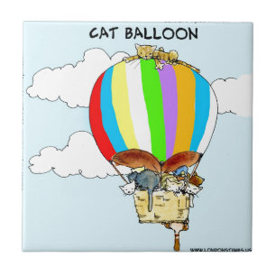 Fliegende Katzen Lustiger Cartoon Fliese