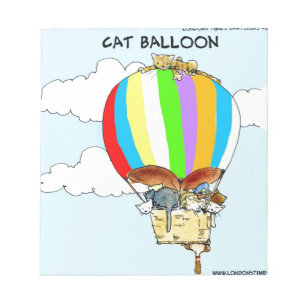 Fliegende Katzen Lustiger Cartoon Notizblock