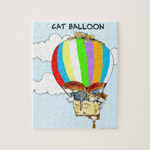 Fliegende Katzen Lustiger Cartoon Puzzle