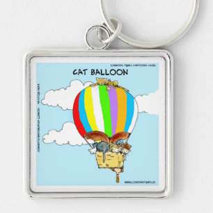 Fliegende Katzen Lustiger Cartoon Schlüsselanhänger