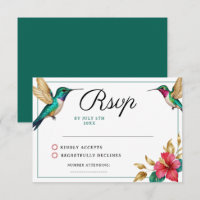 Fliegende Kolibris Rote Tropische Blumen Hochzeit