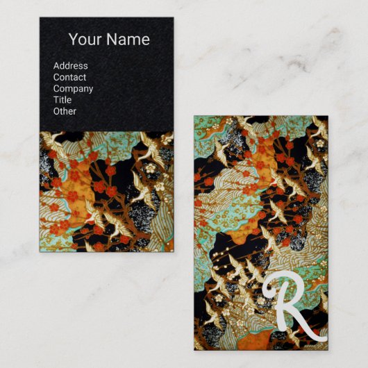 FLIEGENDE KRÄNE, BLUMEN VISITENKARTE (Vorne/Hinten)