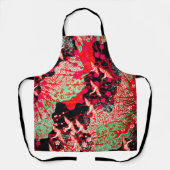 FLIEGENDE KRÄNE, FRÜHSTÜCKE BLUMEN Roter Japanisch Schürze (Vorderseite)