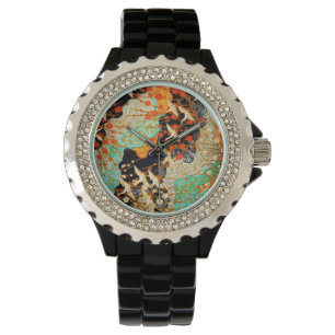 FLIEGENDE KRÄNE MIT FRÜHBLUMEN ARMBANDUHR