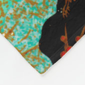 FLIEGENDE KRÄNE MIT FRÜHBLUMEN, Japanisch Fleecedecke (Ecke)