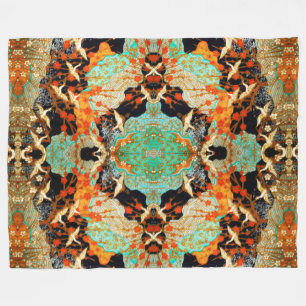 FLIEGENDE KRÄNE MIT FRÜHBLUMEN, Japanisch  Fleecedecke