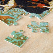 FLIEGENDE KRÄNE MIT FRÜHBLUMEN, Japanisch Puzzle (Seite)