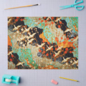 FLIEGENDE KRÄNE MIT FRÜHBLUMEN, Japanisch Seidenpapier (Basteln)