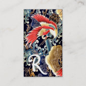 FLIEGENDE KRÄNE, WELLEN, FRÜHSTÜCKE BLUMEN VISITENKARTE (Rückseite)