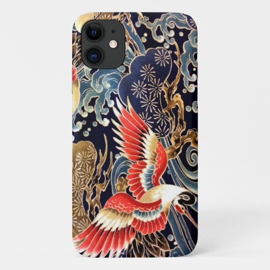 FLIEGENDE KRÄNE, WELLEN, FRÜHSTÜCKE, japanische Bl Case-Mate iPhone Hülle (Rückseite)