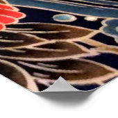 FLIEGENDE KRÄNE, WELLEN, FRÜHSTÜCKE, japanische Bl Poster (Ecke)