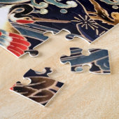 FLIEGENDE KRÄNE, WELLEN, FRÜHSTÜCKE, japanische Bl Puzzle (Seite)